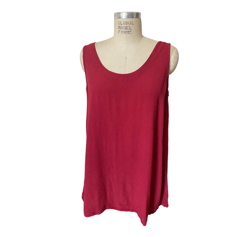 Ghost Oversized Fit Red Viscose Tank Shirt Size Medium/ Large